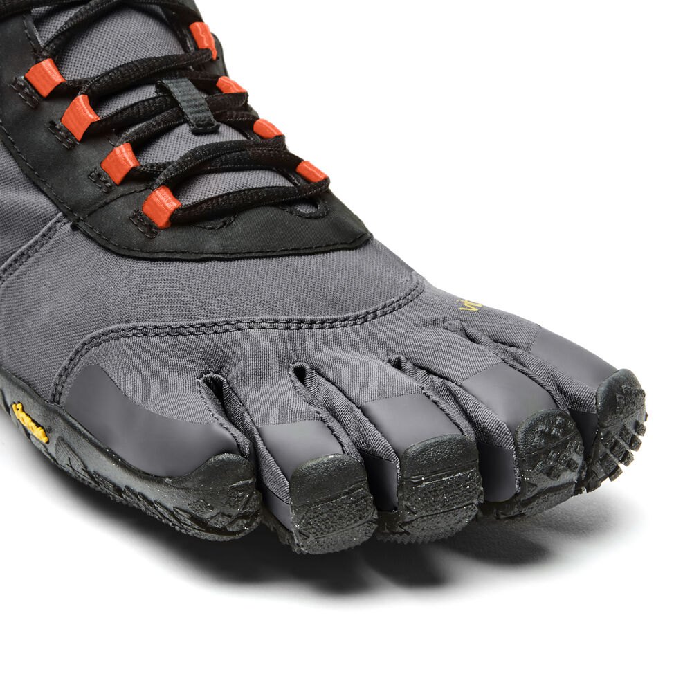 Zapatos Descalzos Hombre Negros/Grises/Rojos - FiveFingers V-Trek Insulated - EYXLAP-361